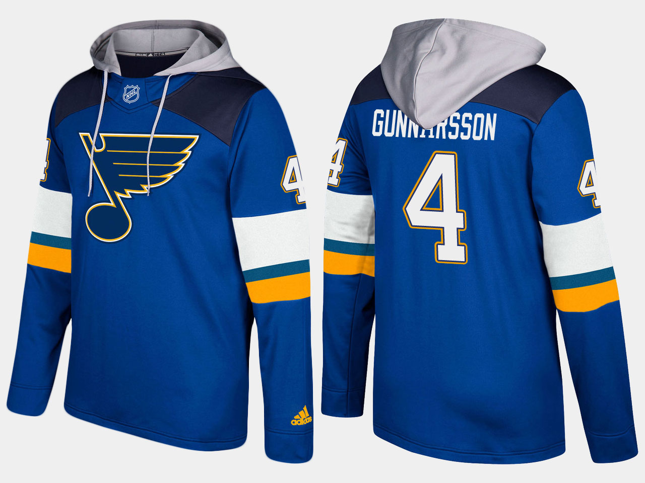 Men NHL St.Louis blues 4 carl gunnarsson blue hoodie